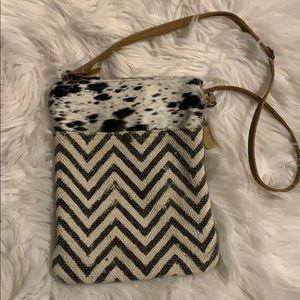 Cowhide crossbody purse